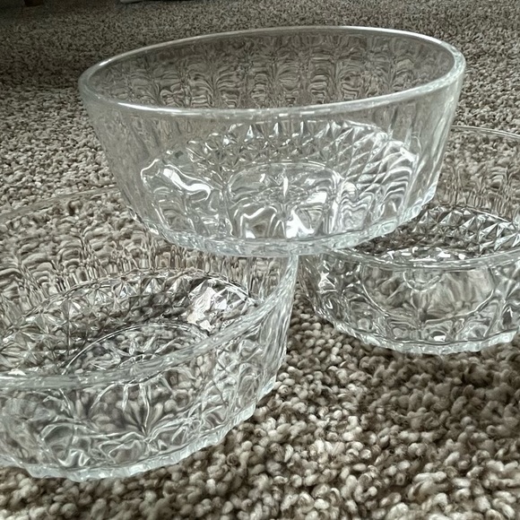 Other - 3 Vintage Arcoroc France Crystal Glass Bowls